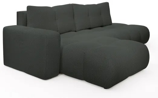 Rozkladacia rohová čalúnená sedacia súprava s úložným priestorom v tvare L ALMADA ľavá antracit