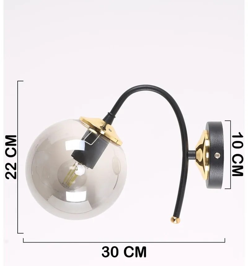 Čierne/sivé nástenné svietidlo ø 15 cm Yoyo – Squid Lighting