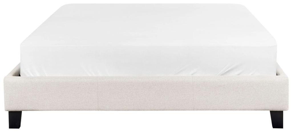 Čalúnená posteľ 140 x 200 cm svetlobéžová ROANNE Beliani