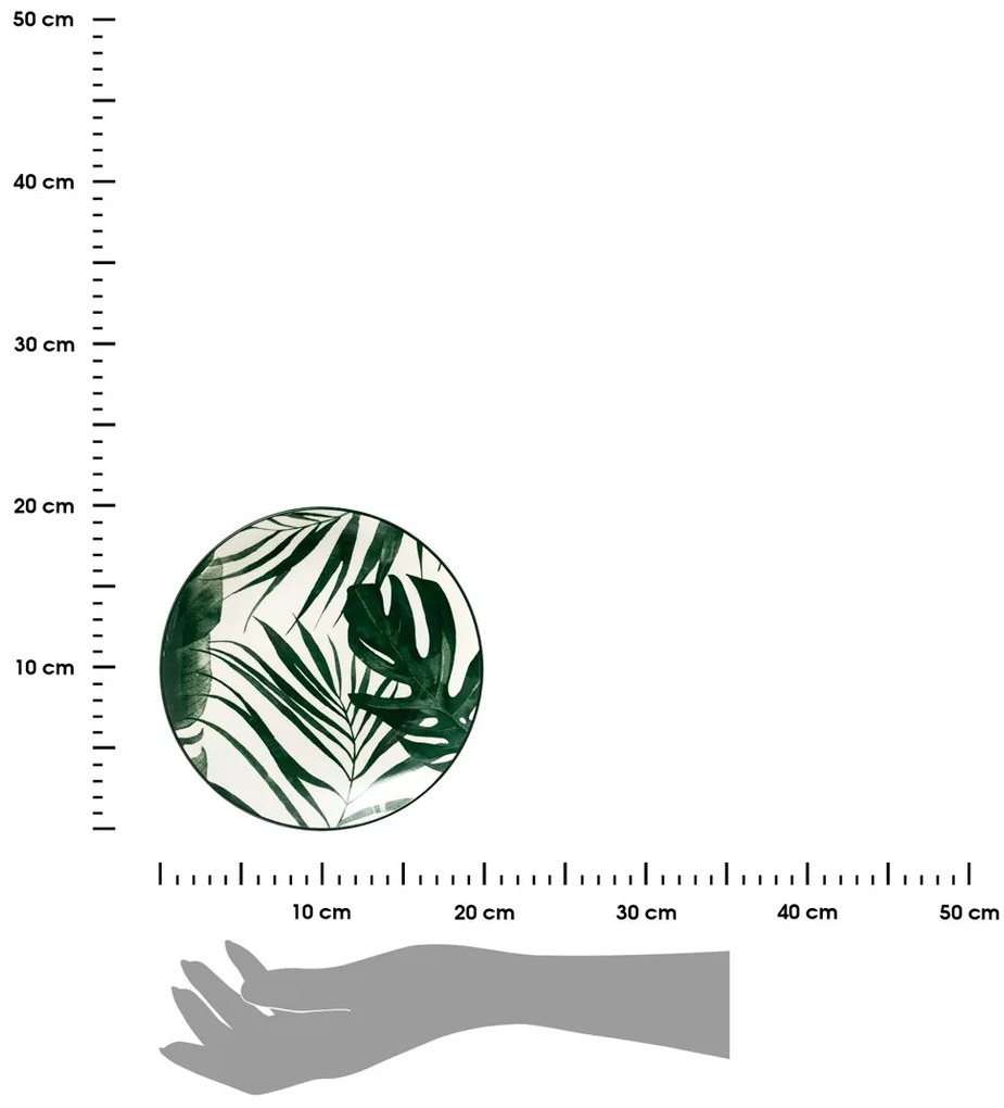 Porcelánový hlboký tanier Leafs, (fi) 20 cm, listy, sada 6ks