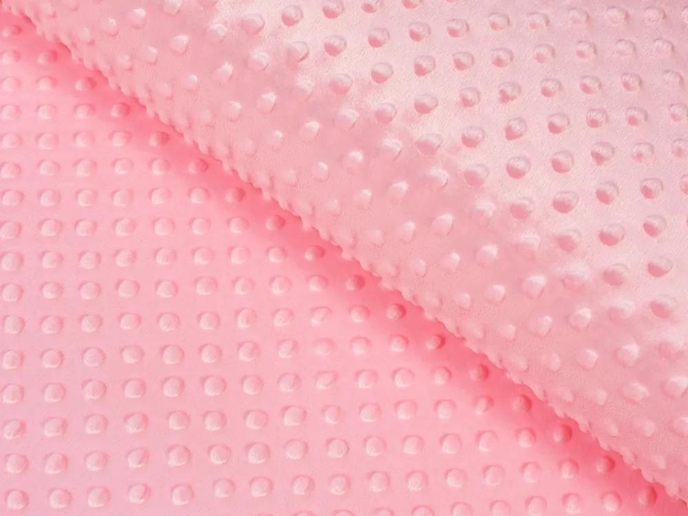 Biante Detské posteľné obliečky do postieľky Minky 3D bodky MKP-011 Svetlo ružové Do postieľky 100x135 a 40x60 cm
