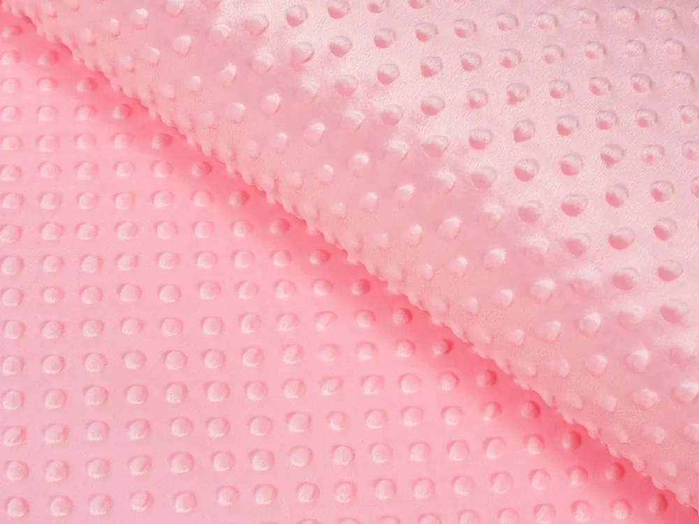 Biante Detské posteľné obliečky do postieľky Minky 3D bodky MKP-011 Svetlo ružové Do postieľky 90x140 a 50x70 cm
