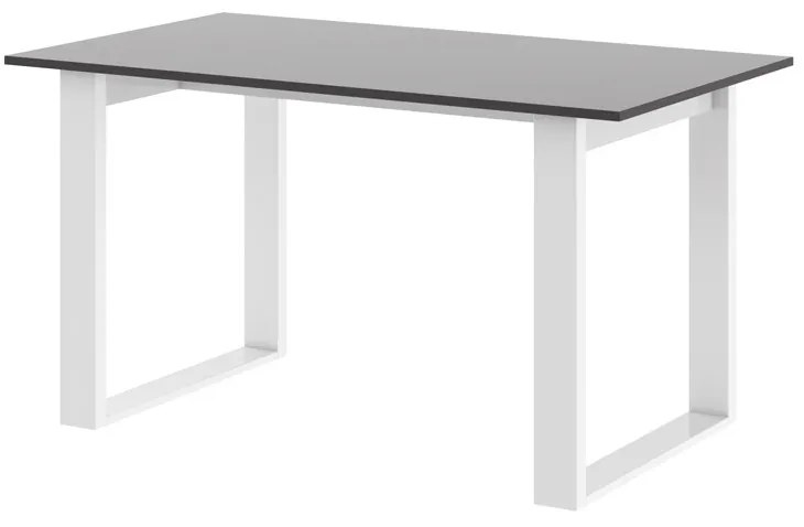 Jedálenský stôl NOVENTA 140 šedá / biela lesk