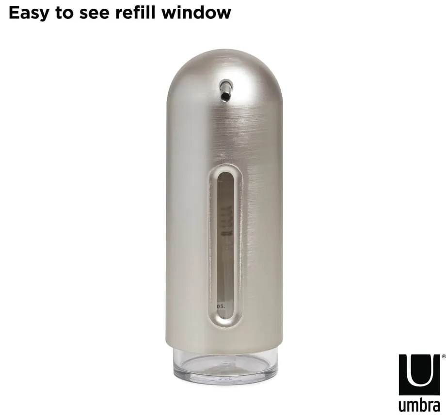 Plastový dávkovač mydla v striebornej farbe 350 ml Penguin – Umbra