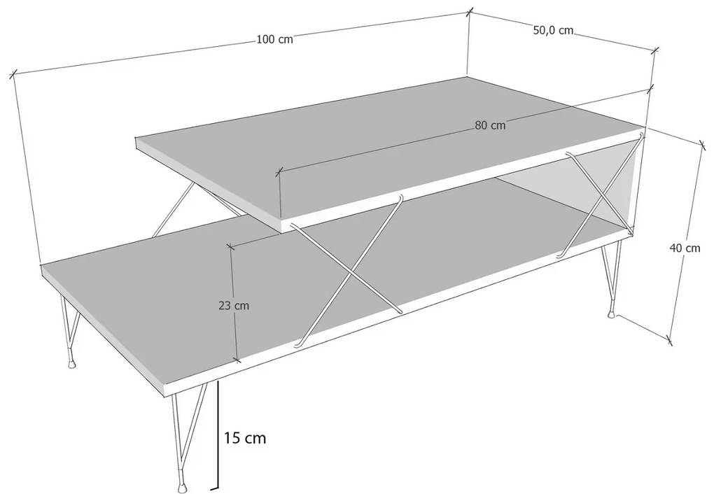 Dizajnový konferenčný stolík Baam 100 cm biely