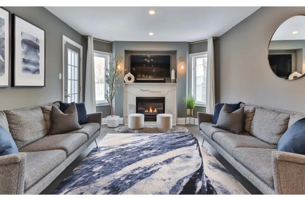 Modrý vlnený koberec 160x240 cm Albo – Agnella