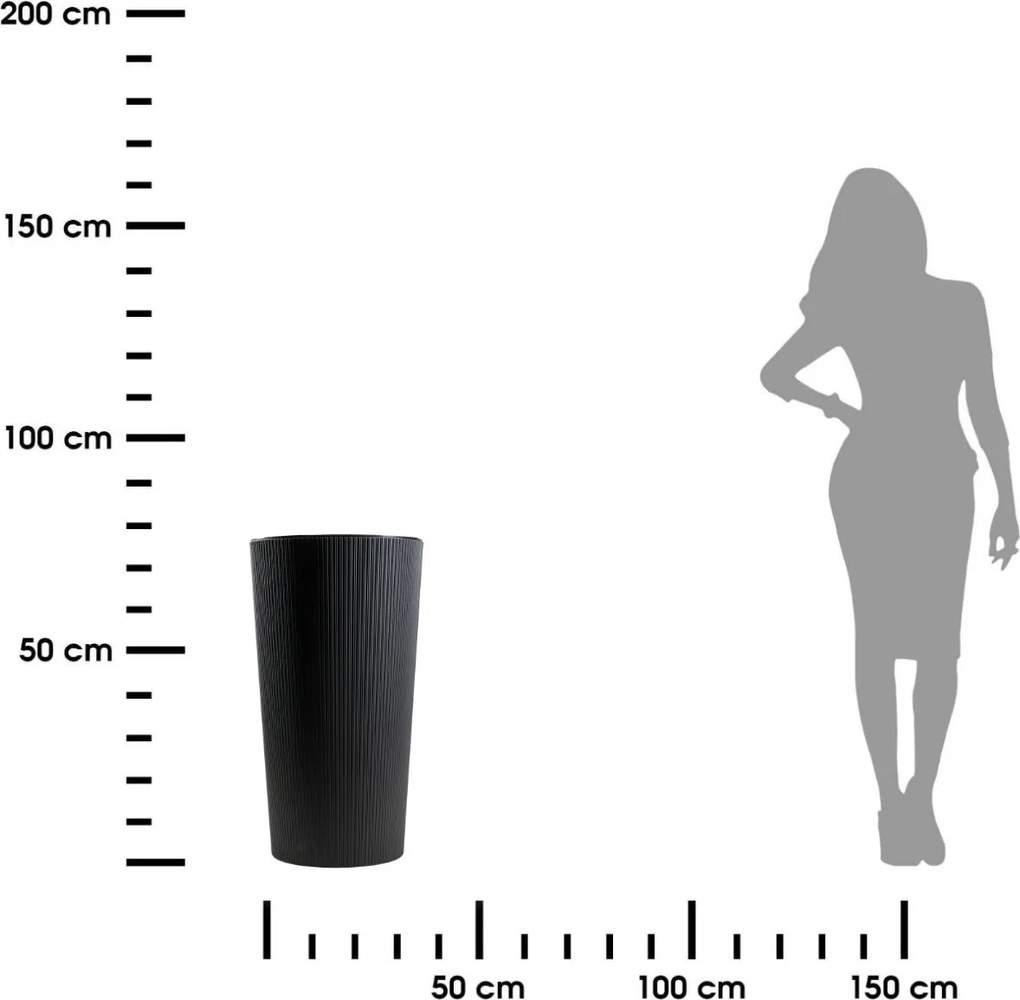 Plastový květináč URBANIKA ECO 75x40,9 cm černý