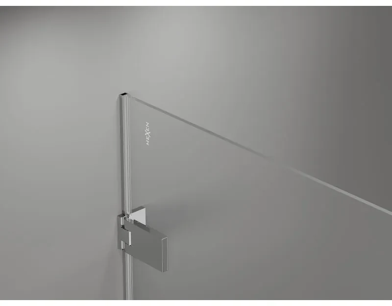 Mexen Lunar-F Duo, skladací sprchový kút 100 x 90 cm, 8mm číre sklo, chrómový profil, 836-100L-090P-01-00