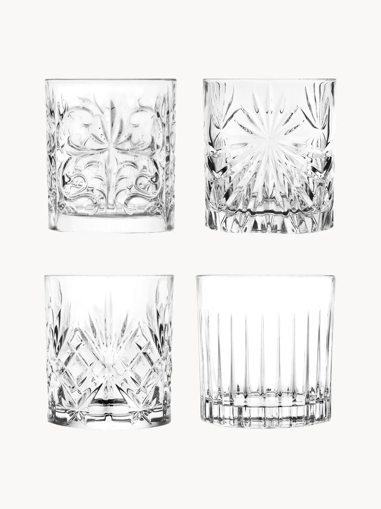 Krištaľové poháre na whisky Bichiera, 4 ks