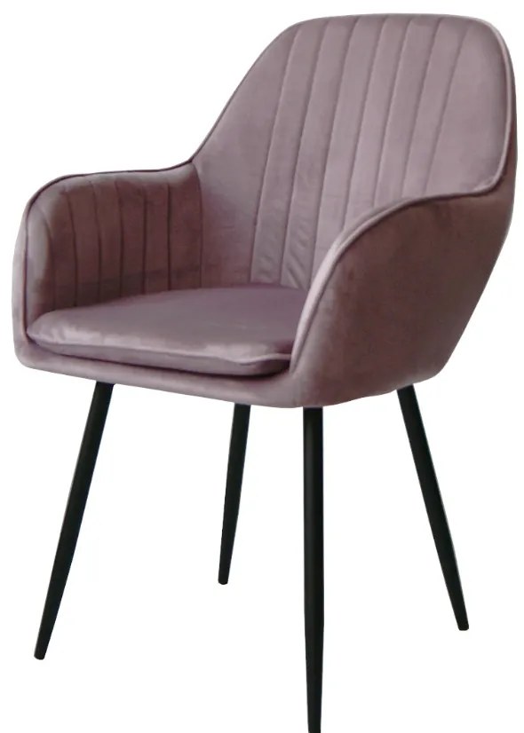 Zamatová jedálenská stolička Warsaw tmavo ružová
