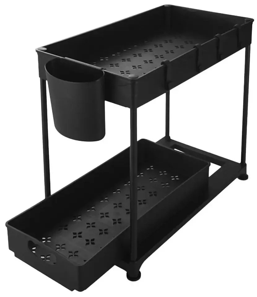 2-úrovňový stojan pod drez 2ks, rôzne farby, čierny