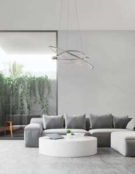 LED luster Livorno 60 Chrome