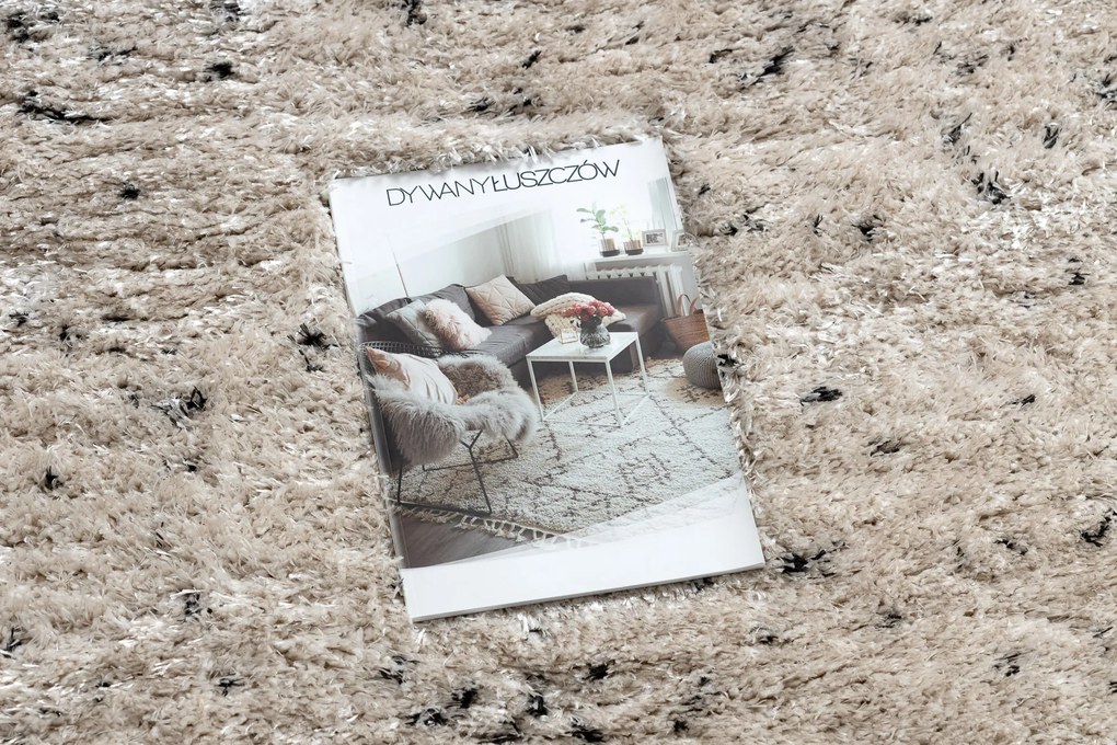 Koberec FLUFFY 2372 shaggy,  bodky krém / antracit