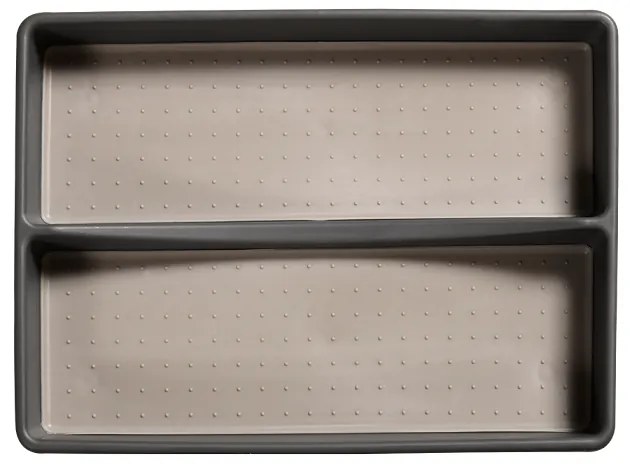Kesper 2. jakost - Organizér do šuplíku, šedý, protiskluzový, s přepážkou GREY 33 x 23 cm