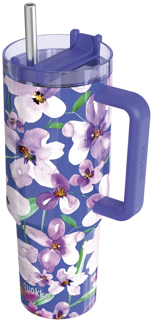 Nerezový termohrnček so slamkou Stream Flower Dusk 1200 ml