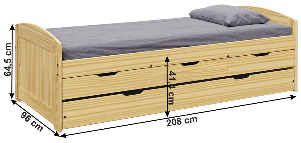 Jednolôžková posteľ 90x200 cm Marcy (hnedá). Vlastná spoľahlivá doprava až k Vám domov. 1040258