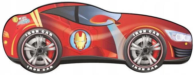 TOP BEDS Detská auto posteľ Racing Car Hero - Iron Car LED 140cm x 70cm - 5cm