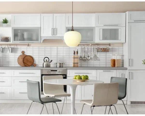 Globo 15548H1C - Luster na lanku MAXY 1xE27/60W/230V biela/hnedá