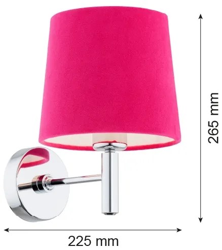Argon 3909 - Nástenná lampa BOLZANO 1xE27/15W/230V ružová/lesklý chróm