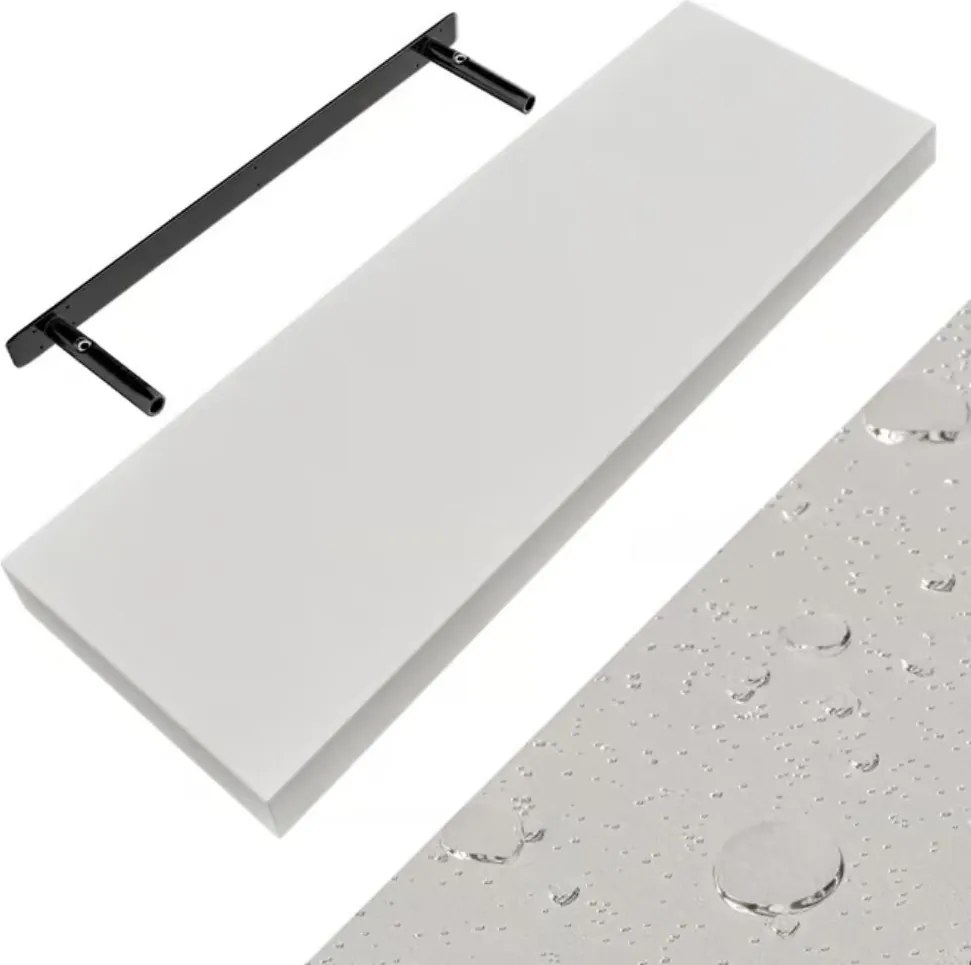 Nástenná polica FIGO + konzola, 70cm, biela Casaria