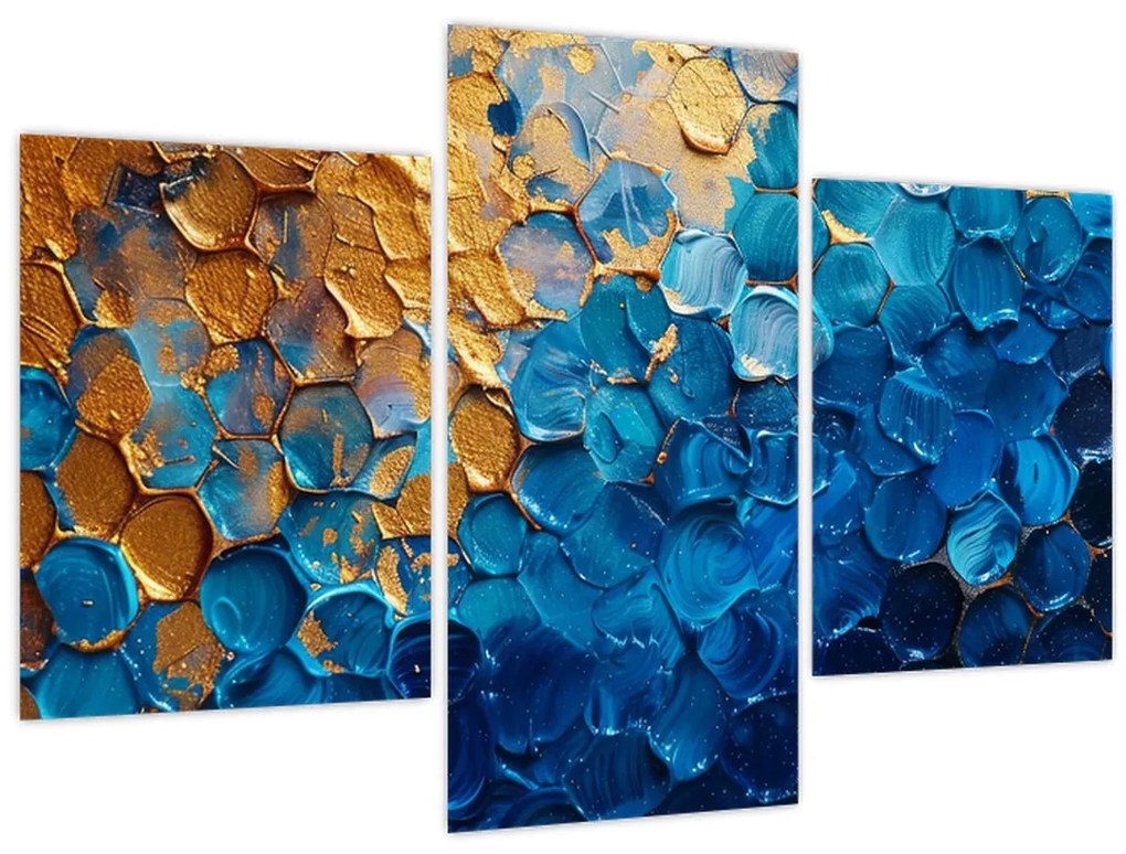 Obraz - Modrozlatá maľba (90x60 cm)