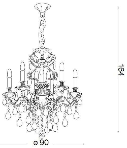 Ideal Lux - Krištáľový luster na reťazi GIOCONDA 12xE14/40W/230V pr. 90 cm zlatá