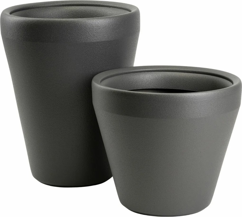 Sada 2 ks kvetináčov Purea 51,2x39,5/34,9x39,5 cm antracitová