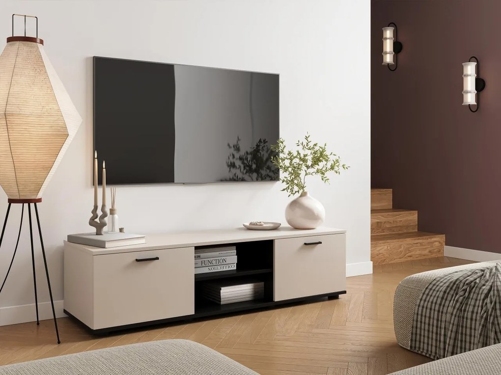 TV stolík 140 Boho B4, Farby: biela / biely lesk