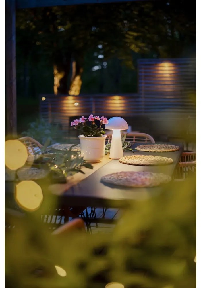 Biela LED stolová lampa so stmievačom (výška 28 cm) Mushroom – Star Trading