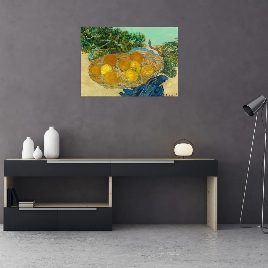 Obraz - Vincent van Gogh, Still Life of Oranges and Lemons with Blue Gloves, reprodukcia (70x50 cm)