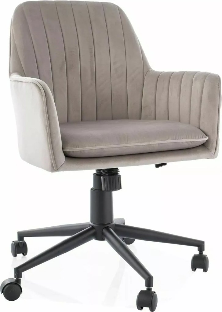 SI Q-886 Sametová otočná stolička tmavá béžová