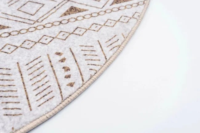 Protišmykový koberec NOVO béžový kruh