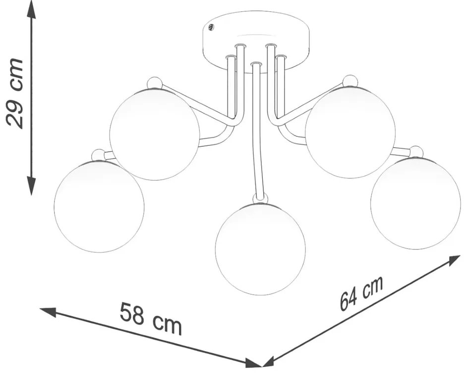 Čierno-biele stropné svietidlo Beam – Sollux