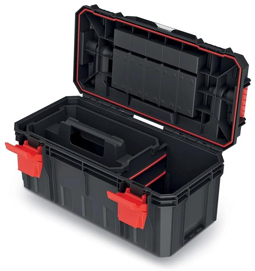 Kufr na nářadí XEBLOCCK PRO 55 x 28 x 26,4 cm černo-červený