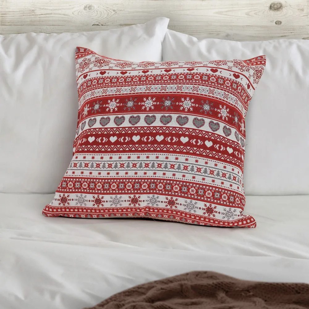 Polášek Obliečka na vankúšik so zimnými motívmi - Cuoricino | 40 x 40 cm