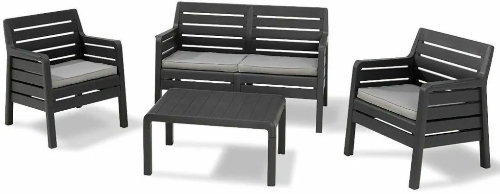 ALLIBERT DELANO Set záhradný, grafit/sivá 17201088