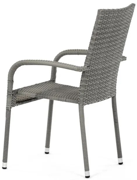 Autronic BONTEC Záhradná stolička, kov, polyratan, sivá, AZC-S2114 GREY Farba: Šedá