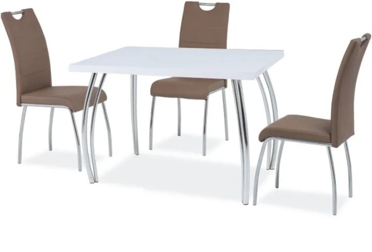 SIGNAL SK-2 jedálenský stôl biela matná / chróm