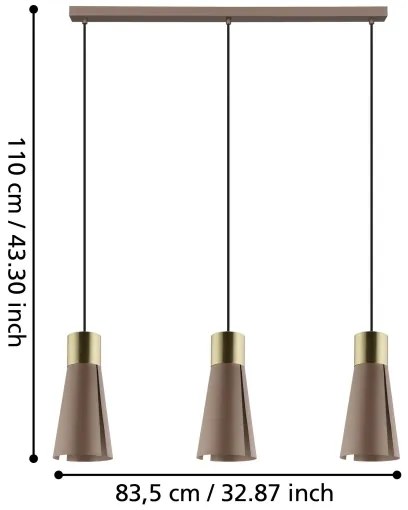 Eglo 98839 - LED luster na lankách LOSALOMAS 3xGU10/4,5W/230V