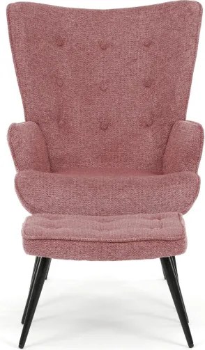 Kreslo ružové s podnožkou AK-303 PINK2
