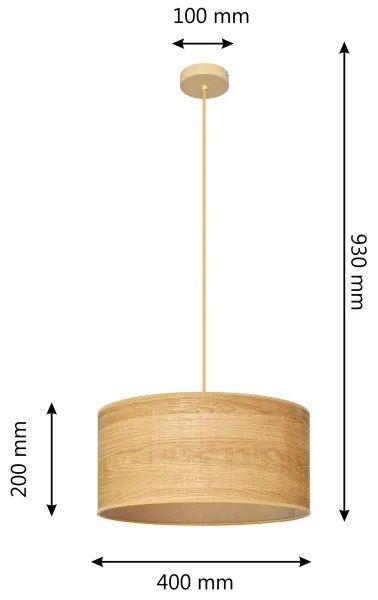 Luster na lanku ALBA 1xE27/15W/230V pr. 40 cm hnedá