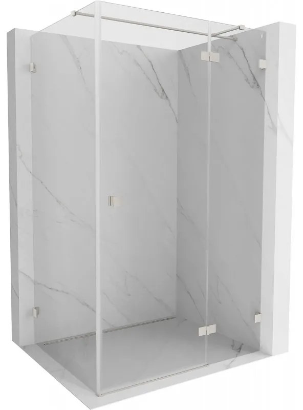 Mexen Lunar T, výklopný sprchový kút pravý 115 x 80 cm, 8mm číre sklo, oceľový profil, 834T-115-080-97-00-P