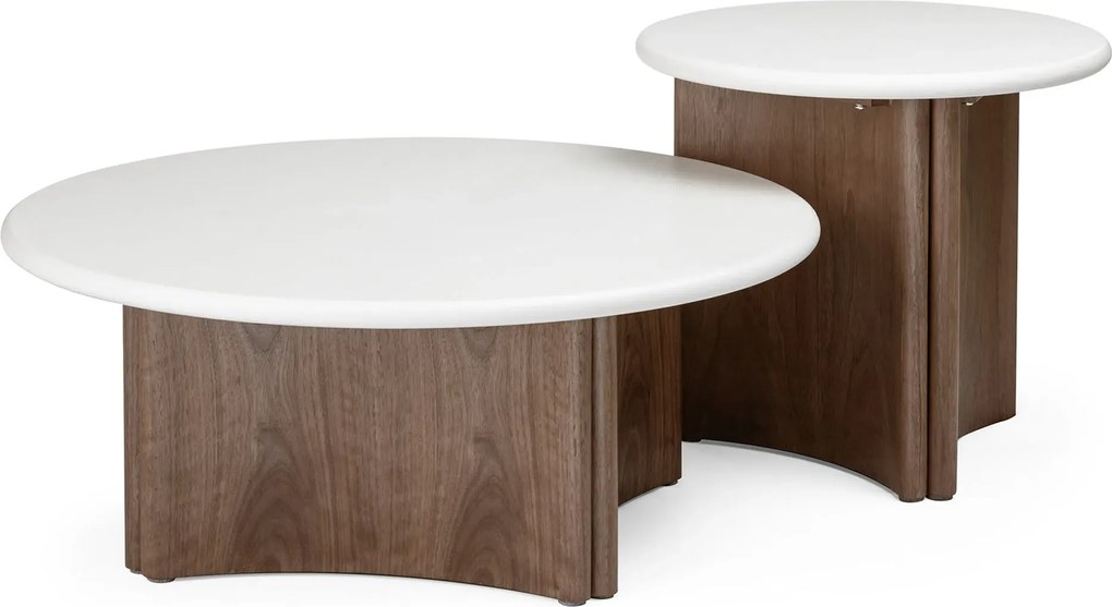 Konferenční stolek Marlo 80 cm krémový/ořech