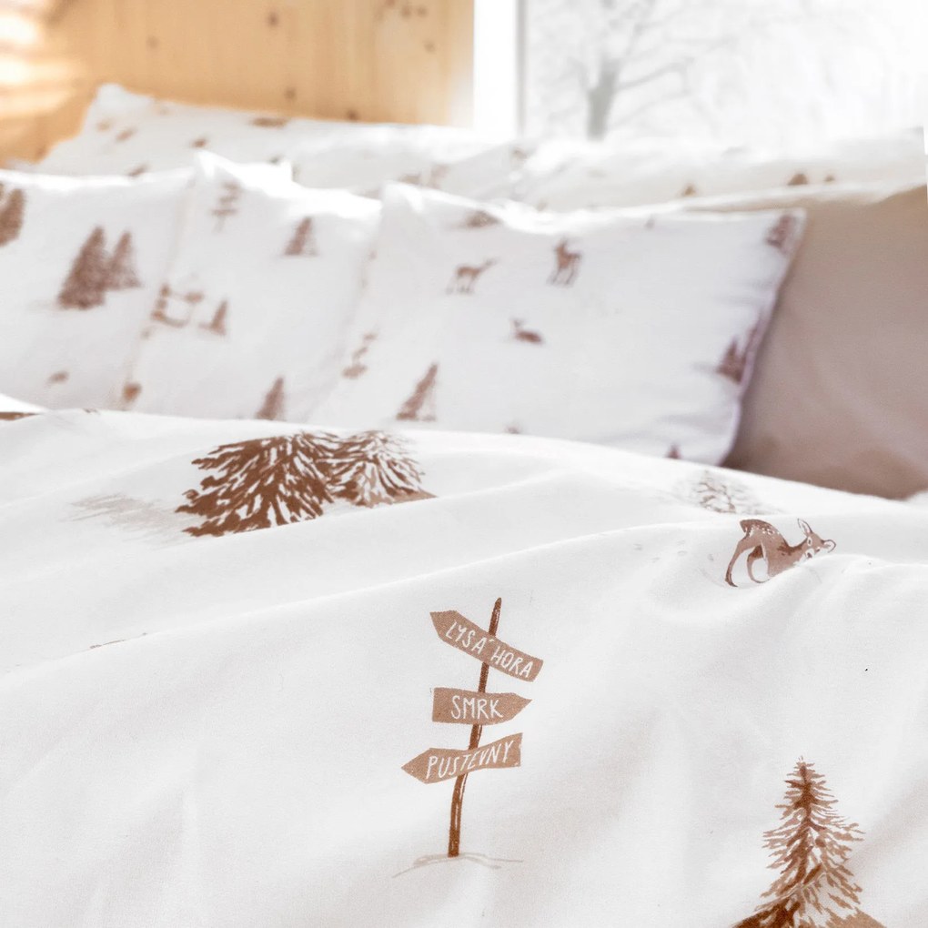 Goldea bavlnené posteľné obliečky - beskydy 150 x 200 a 50 x 60 cm