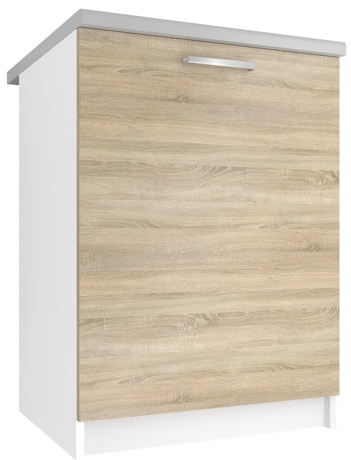Kuchynská skrinka Belini spodná 60 cm dub sonoma s pracovnou doskou  TOR SD60/0/WT/DS/0/E/