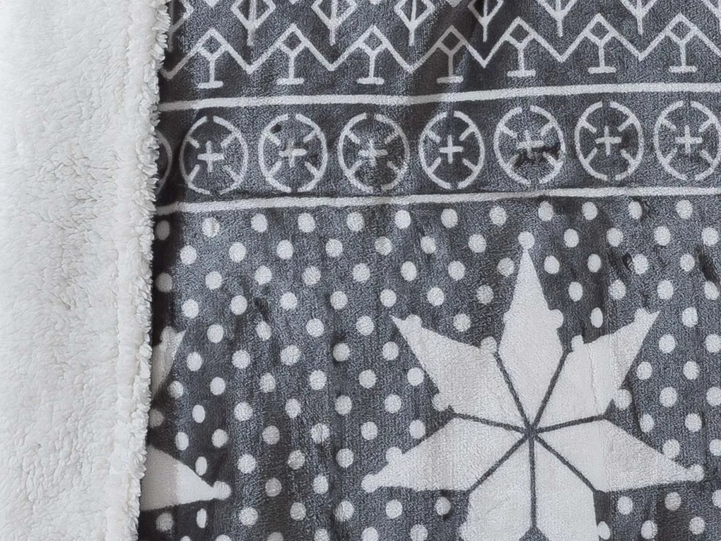 XPOSE® Mikroplyšová deka VIANOCE s baránkom - sivá 140x200 cm