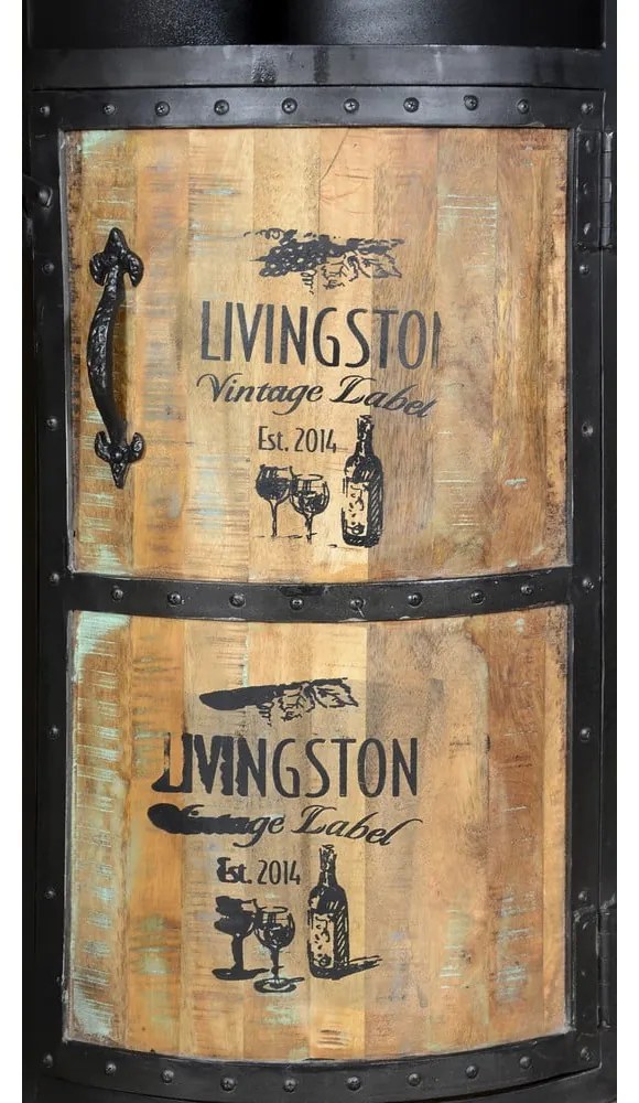 Čierna kovová vinotéka na 9 fliaš, 60x115 cm Luni – Interia Home & Living