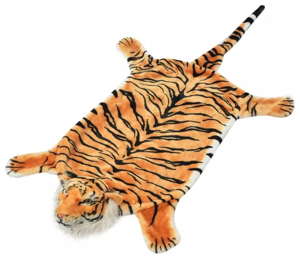 vidaXL Koberec v tvare tigra, plyšový 144 cm, hnedý