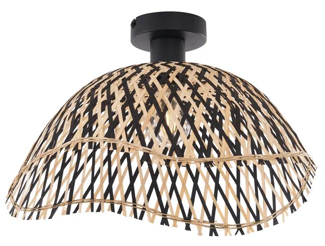 Art Deco stropné svietidlo čierne bambusové 40 cm - Alka