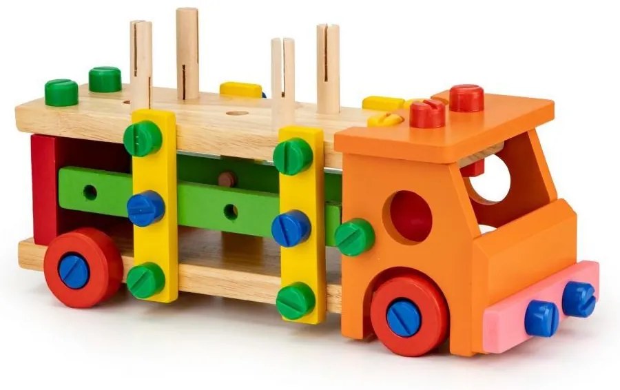 ECOTOYS Detská drevená edukačná stavebnica Truck